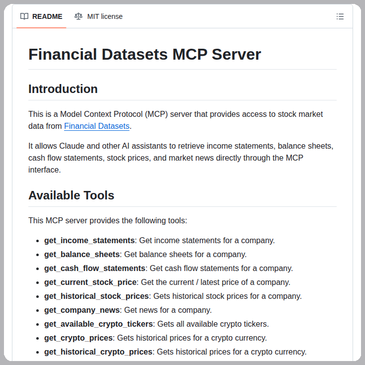 MCP server for stock market data

github.com/financial-data…