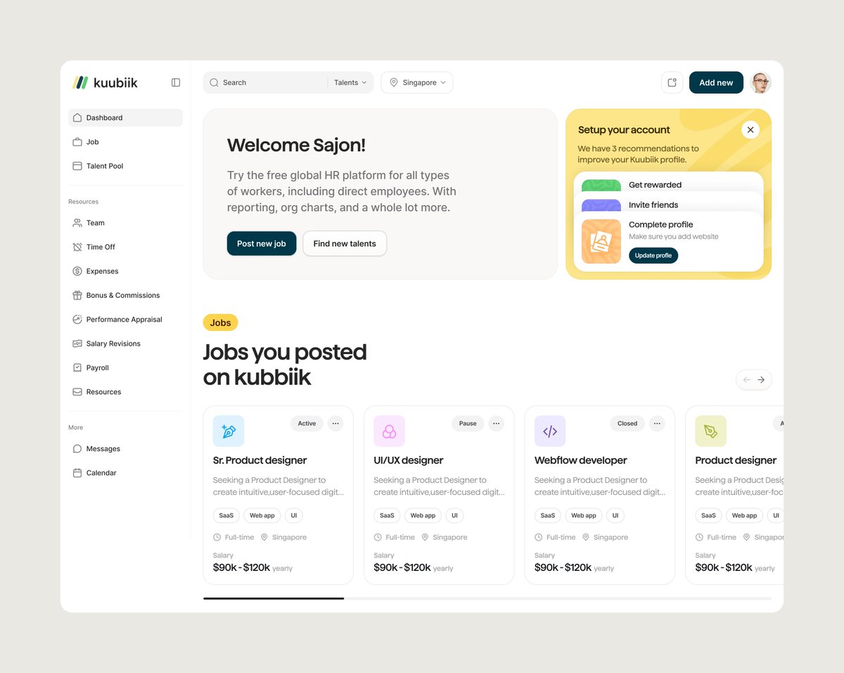 Kubbiik - Home Screen