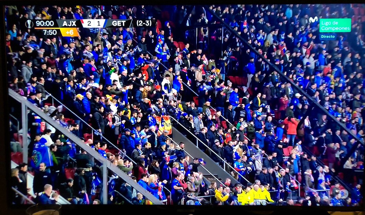 Sp_Getafe's tweet photo. 🔵😍 Se cumplen SEIS años del histórico Ajax 2-1 Getafe con el gol de Jaime Mata. 

🇪🇺🔝 El conjunto azulón se exhibió y pasó por encima de un gigante europeo en Ámsterdam y dejó una noche para el recuerdo con más de 2.000 aficionados en el Johan Cruyff Arena. TOP. https://t.co/whNDjzOai4