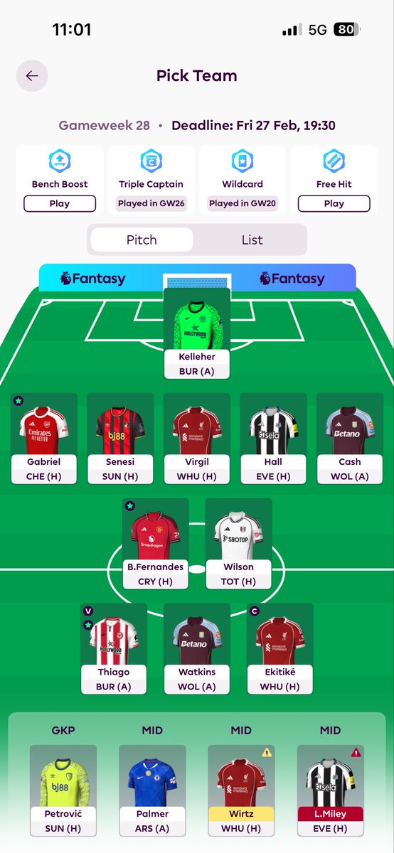 Koskeee_'s tweet photo. Is it crazy to bench Palmer?🥶
Cant decide who to bench, please help
Also still undecided on captain, but im almost certain it will stay on Ekitike.
#FPL #FPLCommunity #Gameweek28 https://t.co/3Pm3QGEOJi