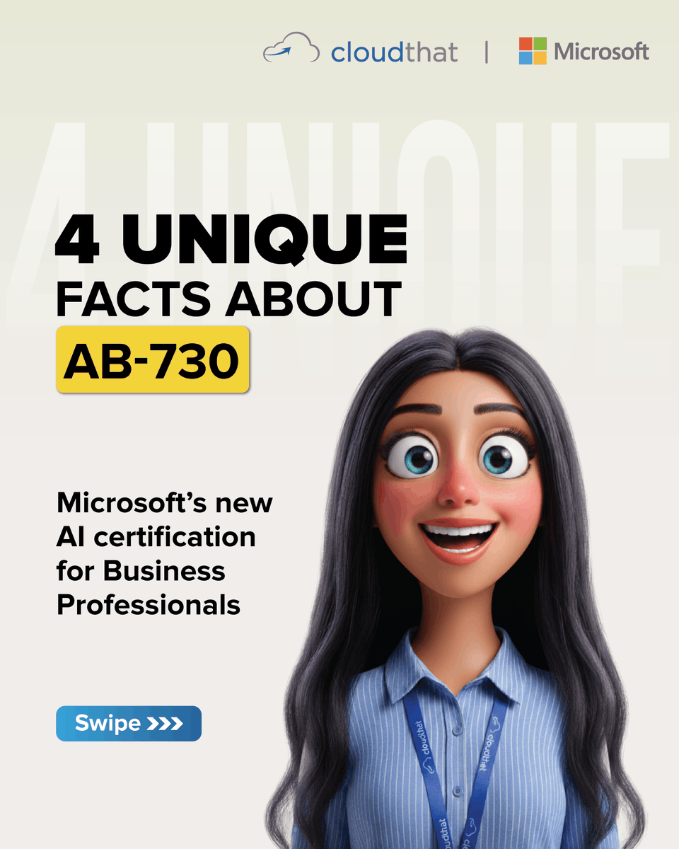 cloudthat's tweet photo. Not all AI certifications are built the same.
Some focus on deep technical skills.
Some focus on theory...(1/2)
@microsoft | @MicrosoftLearn 

#AB730 #MicrosoftCertifications #Copilot #AIForBusiness #AI #MicrosoftLearning https://t.co/PGm2veITbn