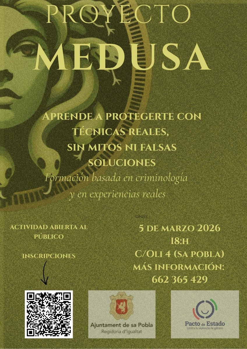 ajsapobla's tweet photo. 🟣 Vols aprendre eines pràctiques per sentir-te més segura? El dijous 5 de març, t’esperam a la xerrada teòrica-pràctica sobre prevenció i autodefensa a càrrec del Projecte Medusa. 👩 Activitat dirigida al públic femení a partir de 16 anys.

Inscripcions: https://t.co/ztNHE0PshO https://t.co/B2YK8vMRX2