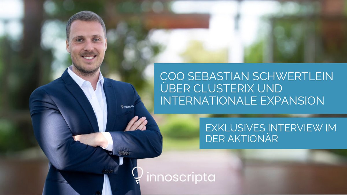 innoscriptaSE's tweet photo. DER AKTIONÄR spricht mit COO Sebastian Schwertlein über innoscripta: Börsengang, Clusterix als All-in-One-Plattform und Expansion in DE &amp; Europa.  
https://t.co/LhFac3N9Sg  

#innoscripta #clusterix https://t.co/Ja0qziJIah