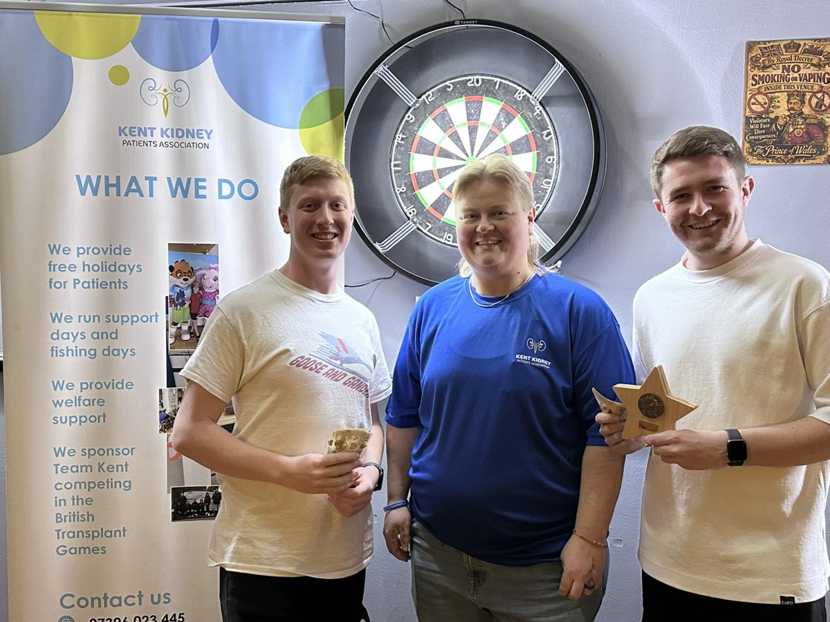 AssocKent's tweet photo. A big thank you to the lovely landladies of the prince of Wales pub Chatham, for working so hard  to raise money for KKPA. They kicked off a year of fundraising with a darts competition on Saturday 21st and are off to a fantastic start raising £531 so far! 💛💙 https://t.co/QZaOasp9pz