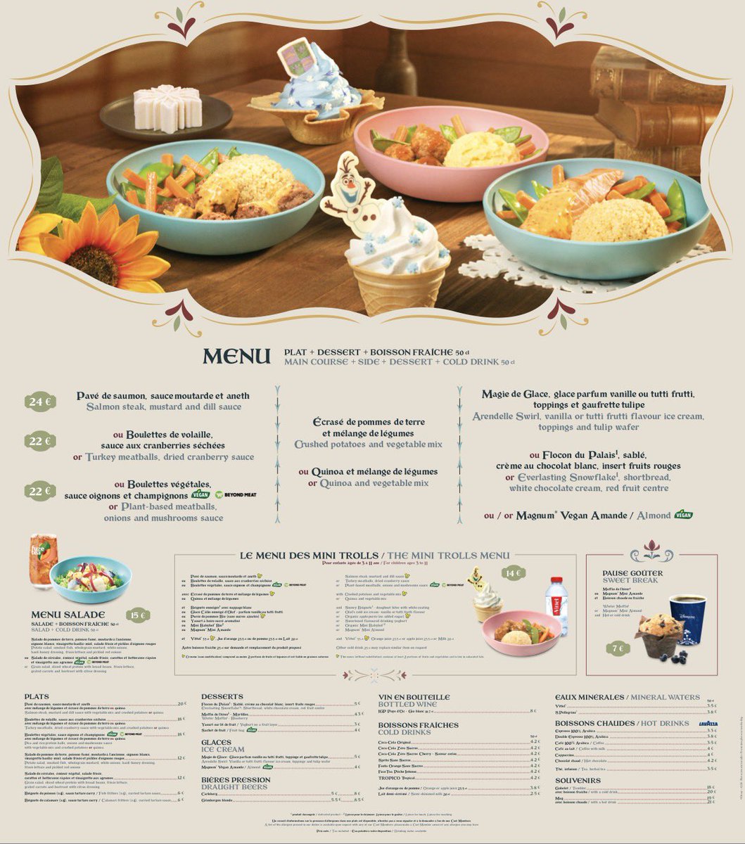 Le menu du restaurant Nordic Crowns Tavern, le restaurant de World of Frozen, vient d’être dévoilé !