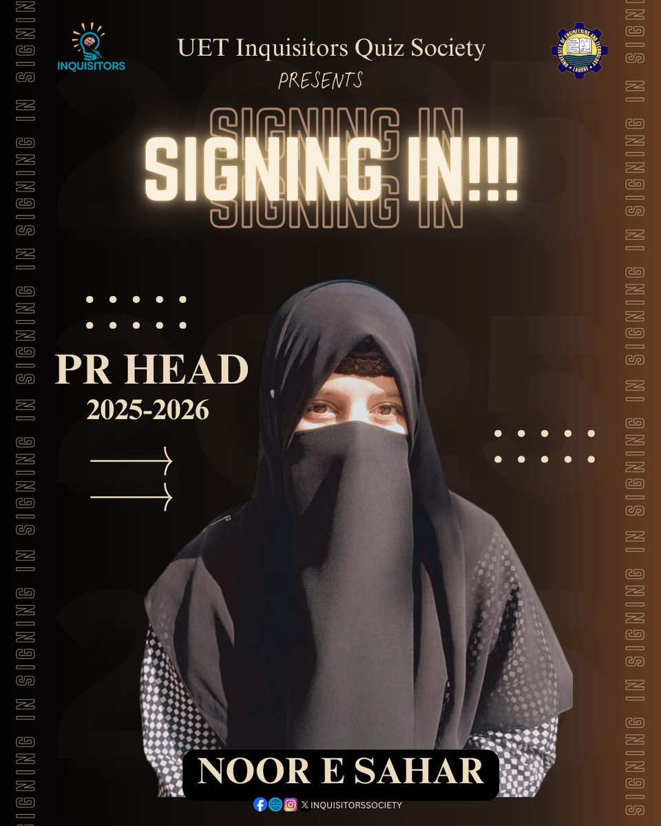 InquisitorsQuiz's tweet image. PR Head; Noor e Sahar
Officially signing in as PR Head.
Building connections. Amplifying impact.

#PRHead #PublicRelations