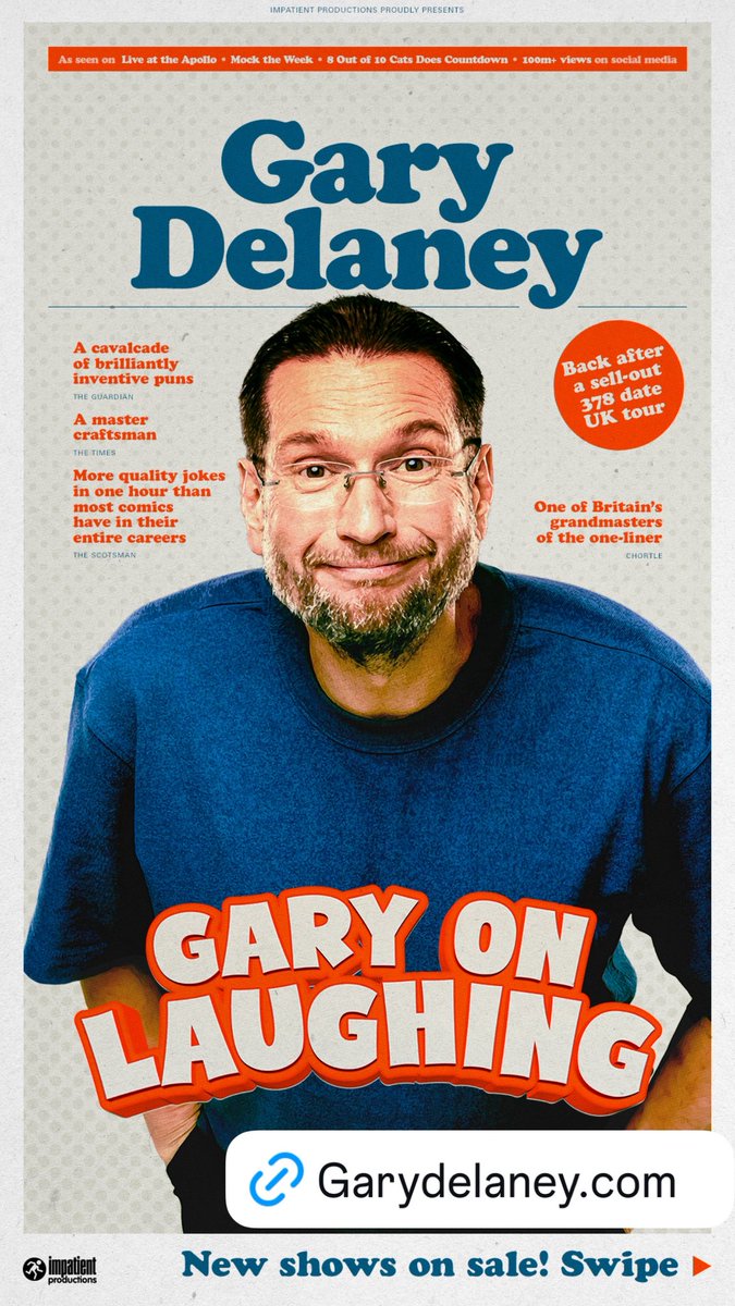 Gary Delaney: New tour now on sale tweet media