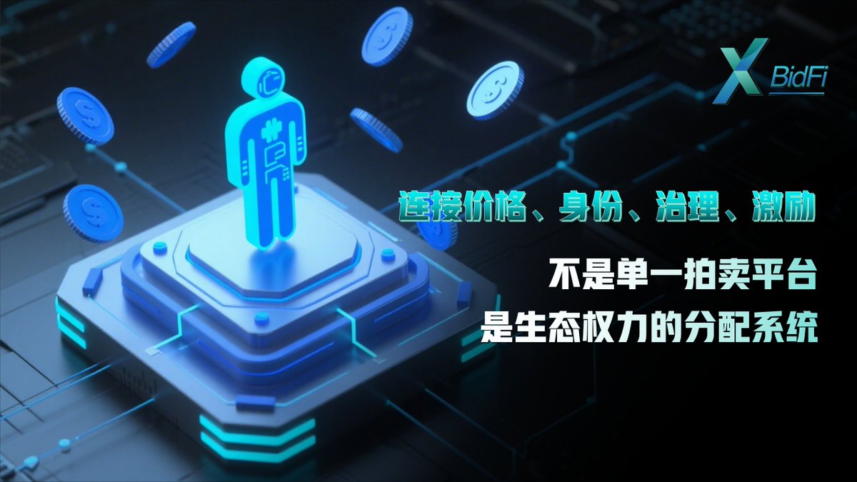 GX_BidFi's tweet photo. 💎 BidFi 的定位:全球首个去中心化共识拍卖网络。
它连接四件事:
• 价格发现 → 市场说了算
• 身份赋权 → 中拍即节点
• 结构治理 → 持有即参与
• 流动激励 → 出价即收益
未来,BidFi 将扩展至 RWA、多链生态、数字资产的竞价通道。
#BidFi #AuctionNetwork #Decentralized #PriceDiscovery #Web3 #Governance #Liquidity