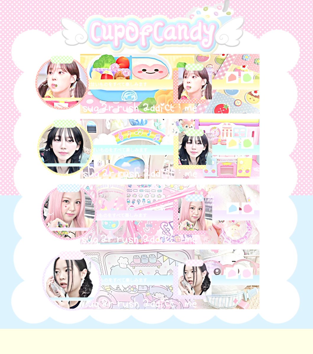 OfCandyland's tweet photo. help repost? thankchu .♥︎ #zonauang 

sugar angels, new candy pieces just popped in! CLEARANCE SALE layouts of karina winter carmen ian yuha jiwoo wonyoung wonhee hanni priced at < https://t.co/1kVwRN7JgO  > 

tap into @CupOfCandy’s dm to get yours! https://t.co/YGKUYEqGed