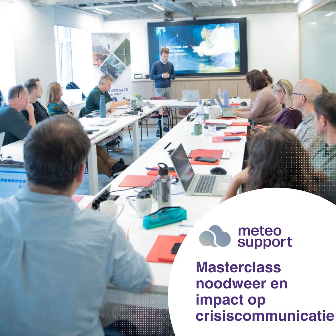 meteosupport's tweet photo. Na het succes in 2025 is het ook in 2026 opnieuw prijs! Op 19 en 20 maart 2026 organiseren we in samenwerking met PM • Risk een 2-daagse masterclass voor iedereen die geconfronteerd wordt met de uitdagingen van extreem weer en daarover moet communiceren. https://t.co/vJyuv8Q4w3 https://t.co/IxBwLW825Y