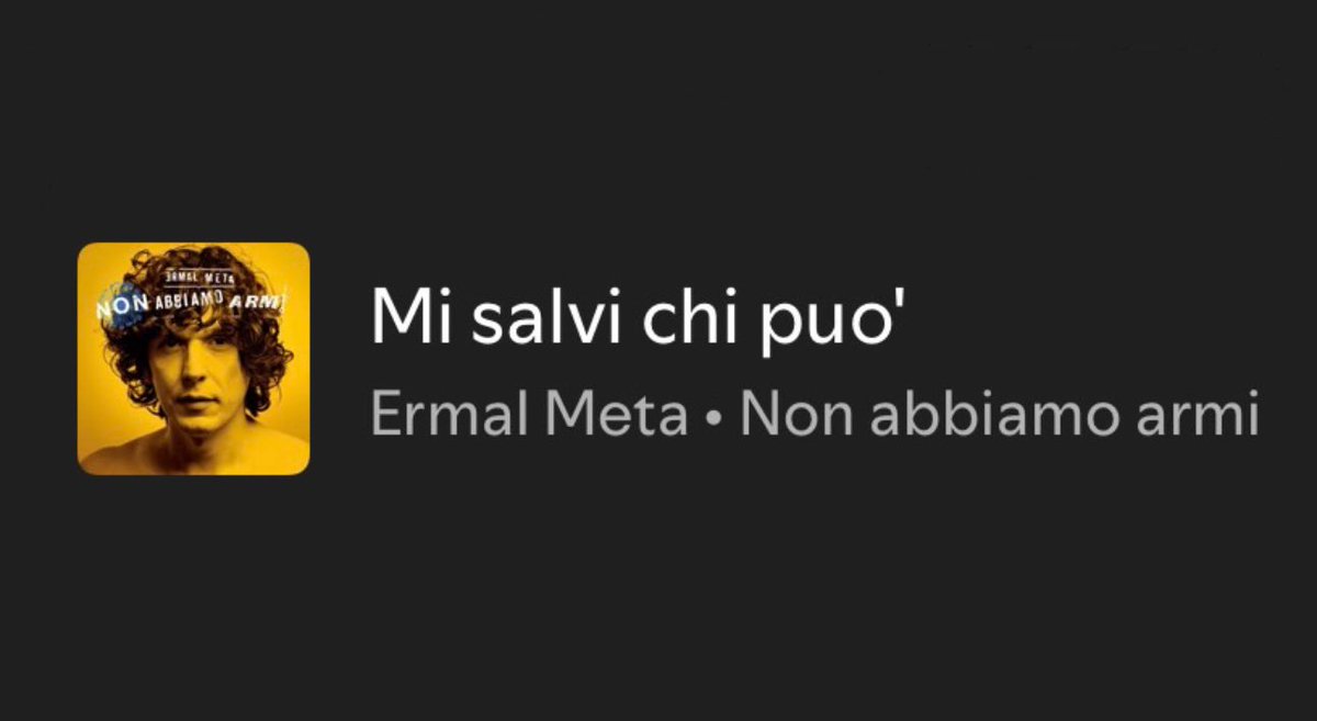 cercolapace's tweet photo. Ho poche certezze nella vita ma tra queste c’è sicuramente l’ultima traccia di un album di Ermal Meta che sarà sempre quella più particolare e con un arrangiamento che la fa sembrare distaccata dal resto dell’album, non so come spiegarlo ma mi dà sempre delle vibes stupende https://t.co/EHjyGop8oo