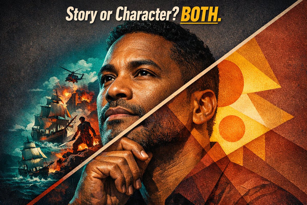 shawnwriteshere's tweet photo. The "character vs story first" debate is a trap. The real question is: can your character exist without a story? No. Can your story exist without a character arc? Technically yes — but no one will care. Here's why both have to work together from day one:
🧵 1/8 https://t.co/4WaVXHof8w