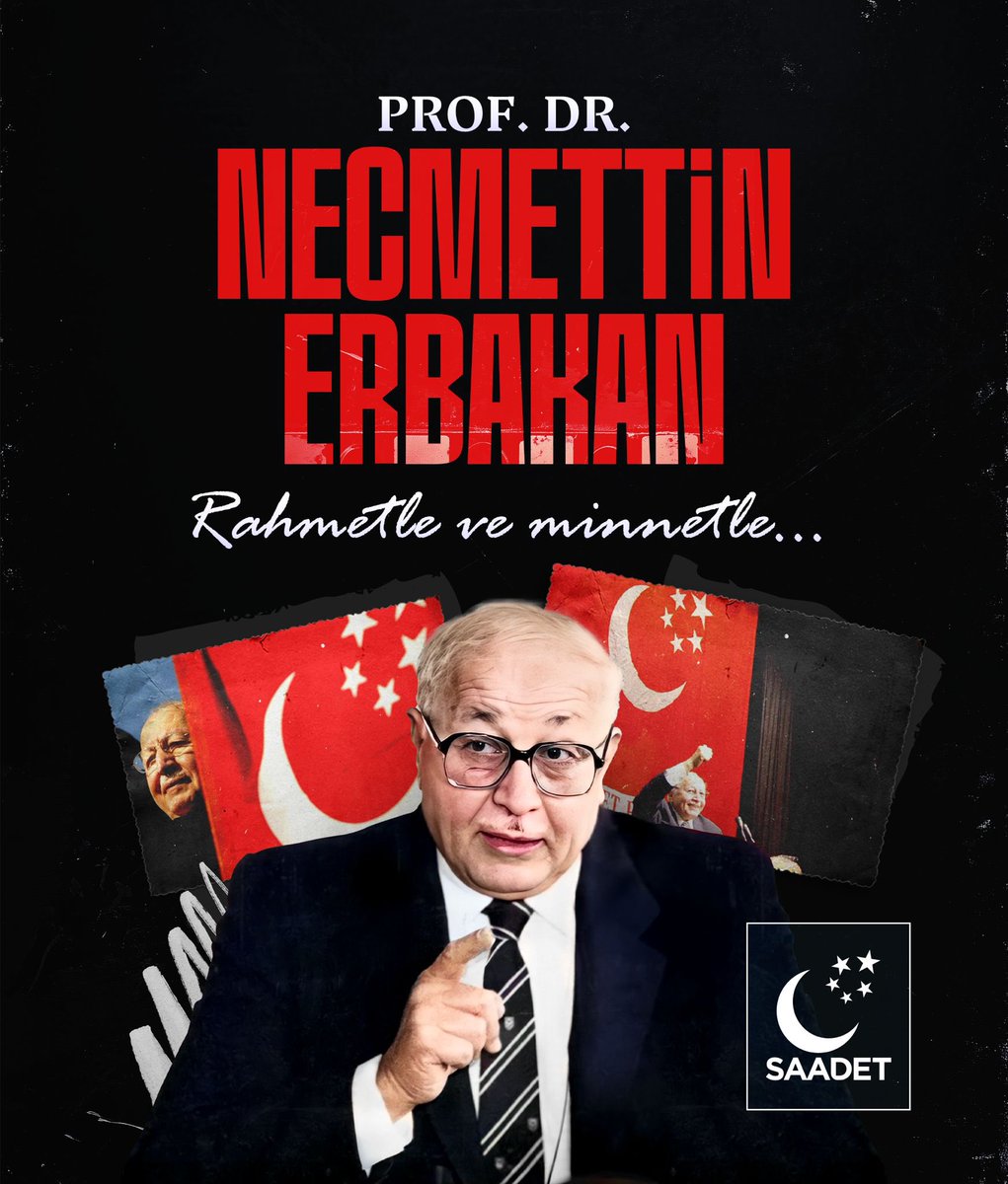 SaadetPartisi10's tweet photo. Ömrünü aziz milletimizin istikbali ve mazlumların sesi olmak için vakfeden, bizlere onurlu bir mücadele mirası bırakan merhum Genel Başkanımız Prof. Dr. Necmettin Erbakan Hocamızı vefatının 15. yılında rahmet ve hürmetle anıyoruz. https://t.co/JceC77IFiF