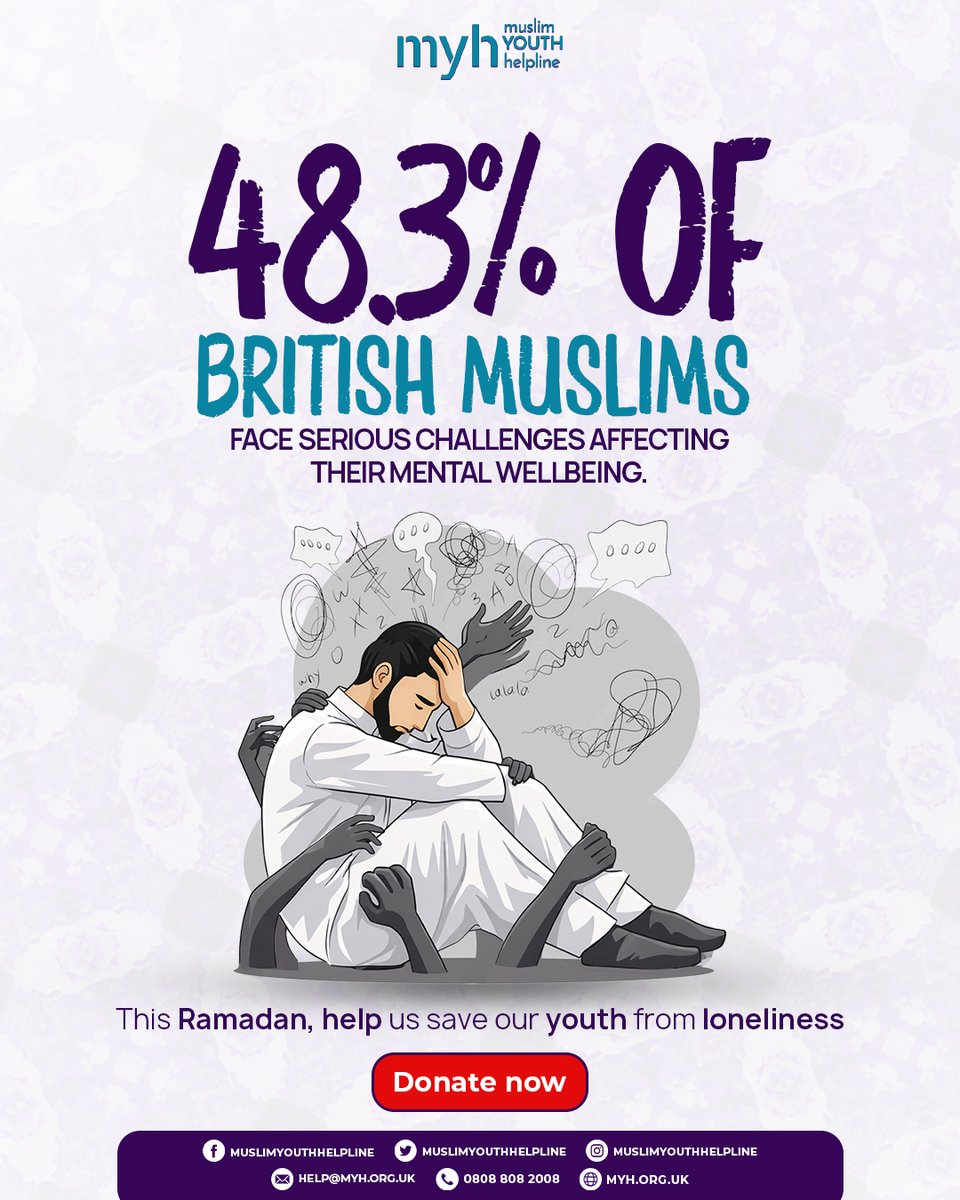 muslimyouthhelp's tweet image. This #Ramadan, let's bring hope to young #Muslims struggling with mental health. Your #donation  keeps our helpline open, providing support when they need it most. 💫

👉 Donate now: myh.org.uk/ramadan2026/