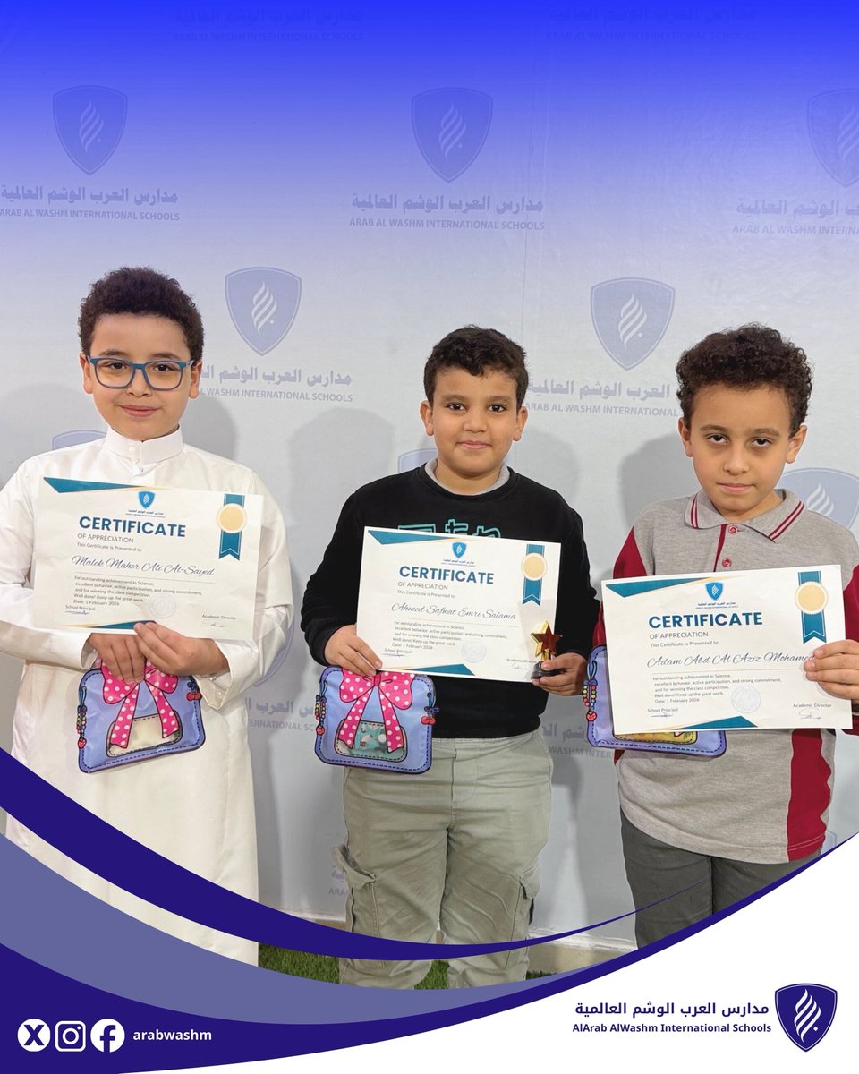 arabalwashm's tweet photo. 🏆 Excellence in Science, today and beyond.

#مدارس_العرب_الوشم_العالمية
#Alarab_Alwashm_International_Schools
#science 
#honoring https://t.co/cbMHZkhTrN