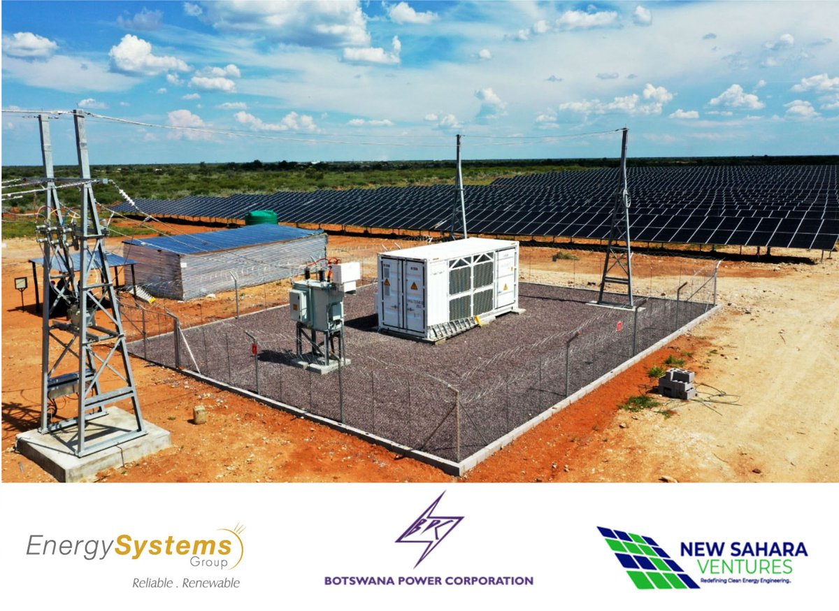 BPCBw's tweet photo. BPC welcomes the commercialisation of the 4 MWp Sandveld Solar Park (Pty) Ltd in Gantsi as a valuable addition to Botswana's expanding renewable energy portfolio. Developed by a local citizen. https://t.co/qURFSPx6KV
