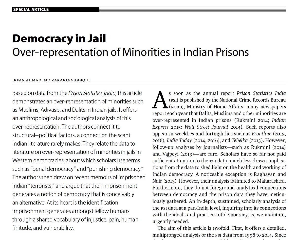 IrfanHindustan's tweet image. Good that @ThePrintIndia  published this story about the dark condition of minorities -- rather minoritized groups -- such as #Adivasis,  #Dalit s and  #Muslim s in #prisons of #India , as reported by the French fimmaker and based on his visit to #jails. Not surprising, he was