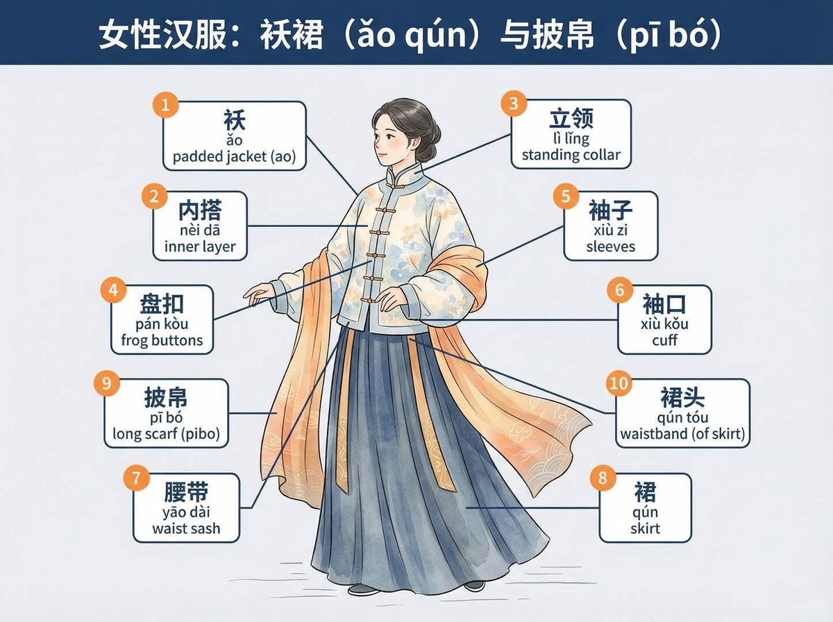 pinapplechata's tweet photo. Hanfu wanita itu bukan cuma “baju tradisional”, tapi ada sistem dan istilahnya 👘
你学的不只是语言，是文化。
Nǐ xué de bù zhǐ shì yǔyán, shì wénhuà.
Kosa katanya jarang dipake sih guys, aku upload krn suka budaya China aja ~ https://t.co/9Dhl1Iw841
