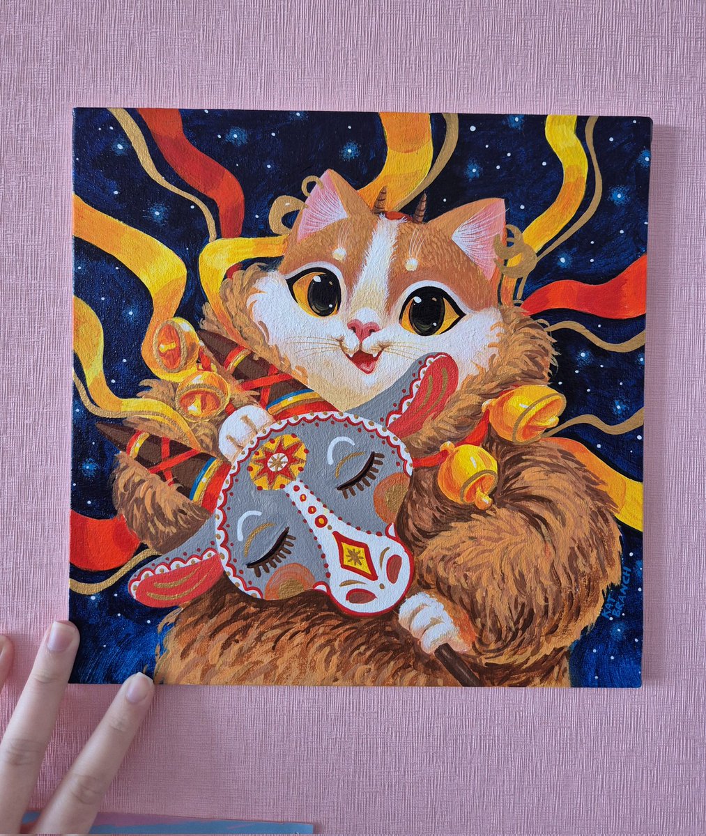 shegumin's tweet photo. I bought a painting from an artist for the first time. I’d never done it before because I’m an artist myself, but when I saw this piece, I fell in love instantly. 

Now I finally understand my clients. 
Such an incredible feeling 🫂🧡 https://t.co/u2Pl18CJ94
