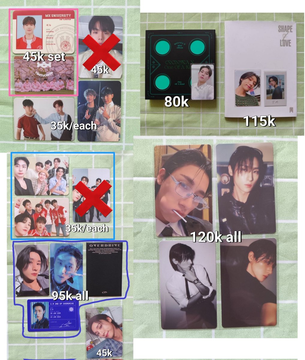 rideulwonwoo's tweet photo. 📢 UPDATE 📢
#wts #WTS #Photocard #Album #Official #MONSTAX #Shownu #KIHYUN #MINHYUK #Hyungwon #JOOHEON #Changkyun #WONHO #OneOfAKind #OOAK #ShapeOfLove #TwoTuckGom #Overdrive #OffTheBeat #MXFriends https://t.co/FuFZWTADea
