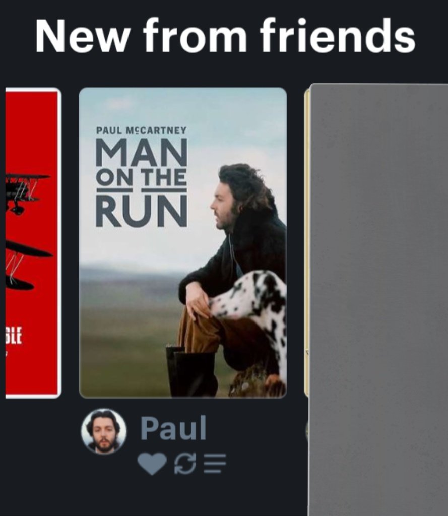 paulmcfreaky's tweet photo. love having paul mccartney on my letterboxd homepage because yeah that's my good friend Paul sure https://t.co/j6QLFxpW0Y