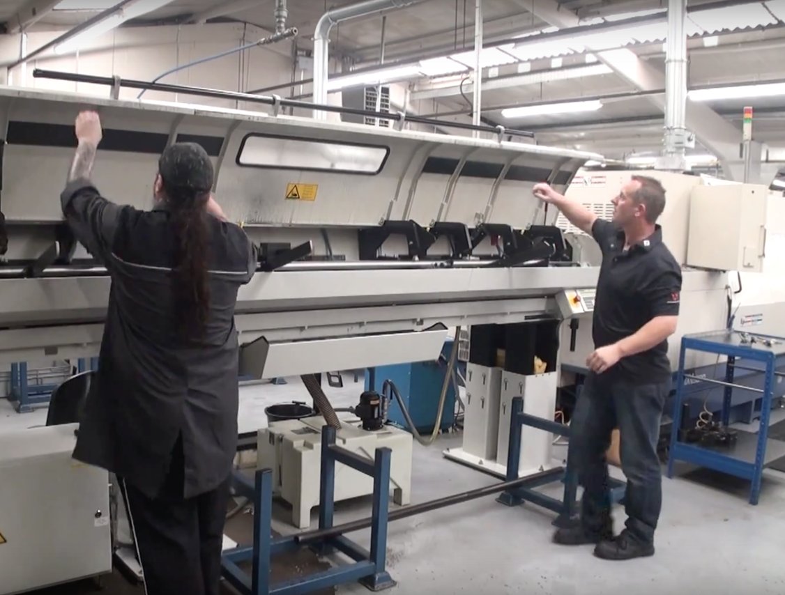 Wealdpark_Ltd's tweet photo. Team work makes the dreamwork. โญ๏ธ
Our team are busy setting up one of 15 @starmicronicsgb #slidinghead lathes.
Equipped with a bar feeder, itโs ready for a continuous run - keeping production efficient and the day ahead running smoothly.
#BTMAUK https://t.co/nMsCarWbxx