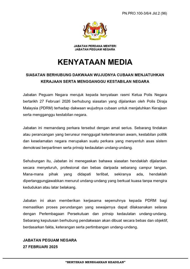 tjerealjoker's tweet photo. 1. MACC cari anak Daim
2. Kenyataan AG
3. Report mengadu bini Daim 
4. Press statement Naimah

Berita Paling Panas 2026🔥

Maybe the term "menjatuhkan kerajaan dan menggugat kestabilan" is a bit much.. but when you think of all the things that have happened.. 

Make sense juga. https://t.co/hZ9D7U99Fi