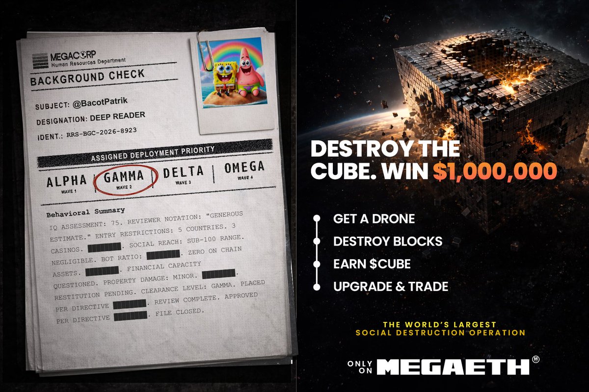 Just got security clearance from <a href="/megacorphq/">MegaCorp Global</a>. They checked every NFT I've ever held. Wave 2 approved.

megacorp.global/rrs/intake/ear…