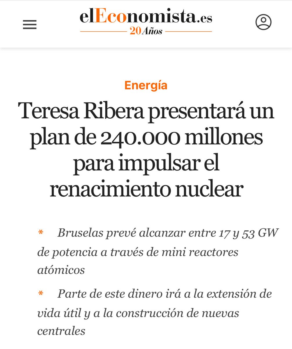 Teresa Ribera dejó instrucciones en España para acabar con la nuclear. 

Ahora, en Europa, como comisaría del gobierno de la unión sí va a impulsar la energía nuclear.
