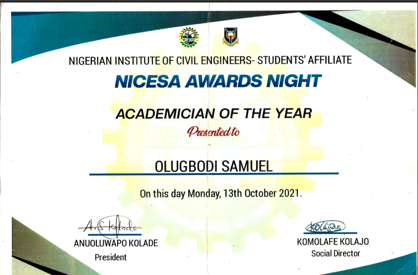 0lugbodi_Global's tweet photo. From being crowned 'Academician of the Year' in my first year to 'Most Likely to Become a Professor' in my final year, the grind truly paid off.
Grateful to God🙏
#CivilEngineering #NSE #Unibadan
#FirstClassHonours #ClassOf2025 https://t.co/PVNxW3gsuz
