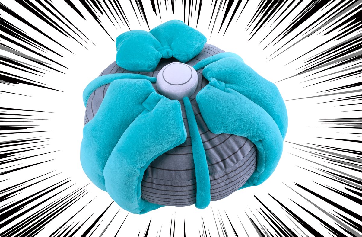 グッズが増えてる！？ 寄生されそうなクッションだな…。