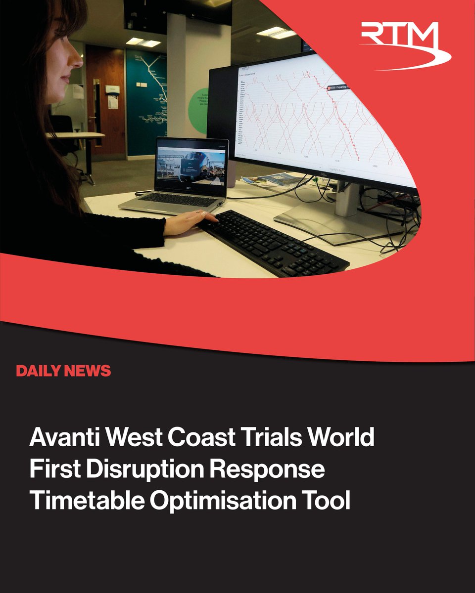 🚨 NEW rail tech alert! 🚆

<a href="/AvantiWestCoast/">Avanti West Coast</a> is trialling a world-first AI‑powered timetable optimiser to cut delays &amp; keep passengers moving.

You won’t believe how fast it reacts to disruption… 👀
Developed with CFMS using advanced simulation

Read more: