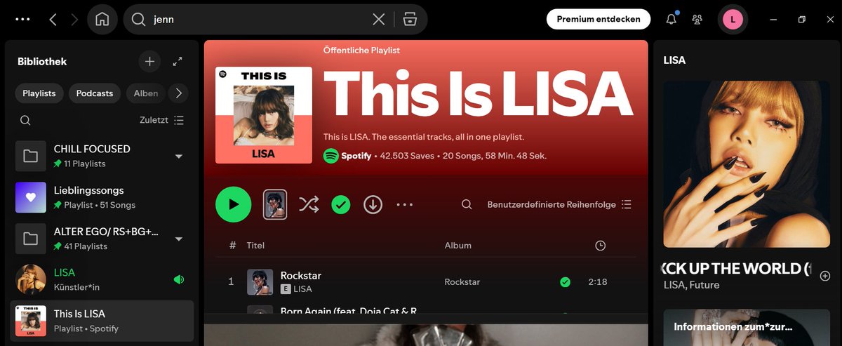 THIS IS LISA needs less than 500 saves to reach 43k saves 🤘🥳

open.spotify.com/playlist/37i9d…