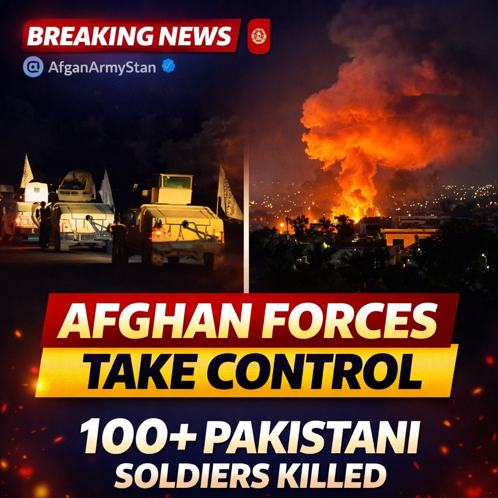 Snail_Stone7284's tweet photo. @AfganArmyStan 🚨 BREAKING: Afghan Army claims it has taken control of 15 Pakistani posts and reports over 100 Pakistani soldiers killed.
No independent verification yet. Situation remains highly volatile.
#BreakingNews #Afghanistan #Pakistan #Geopolitics #BorderTensions https://t.co/JvdWA0hlcK
