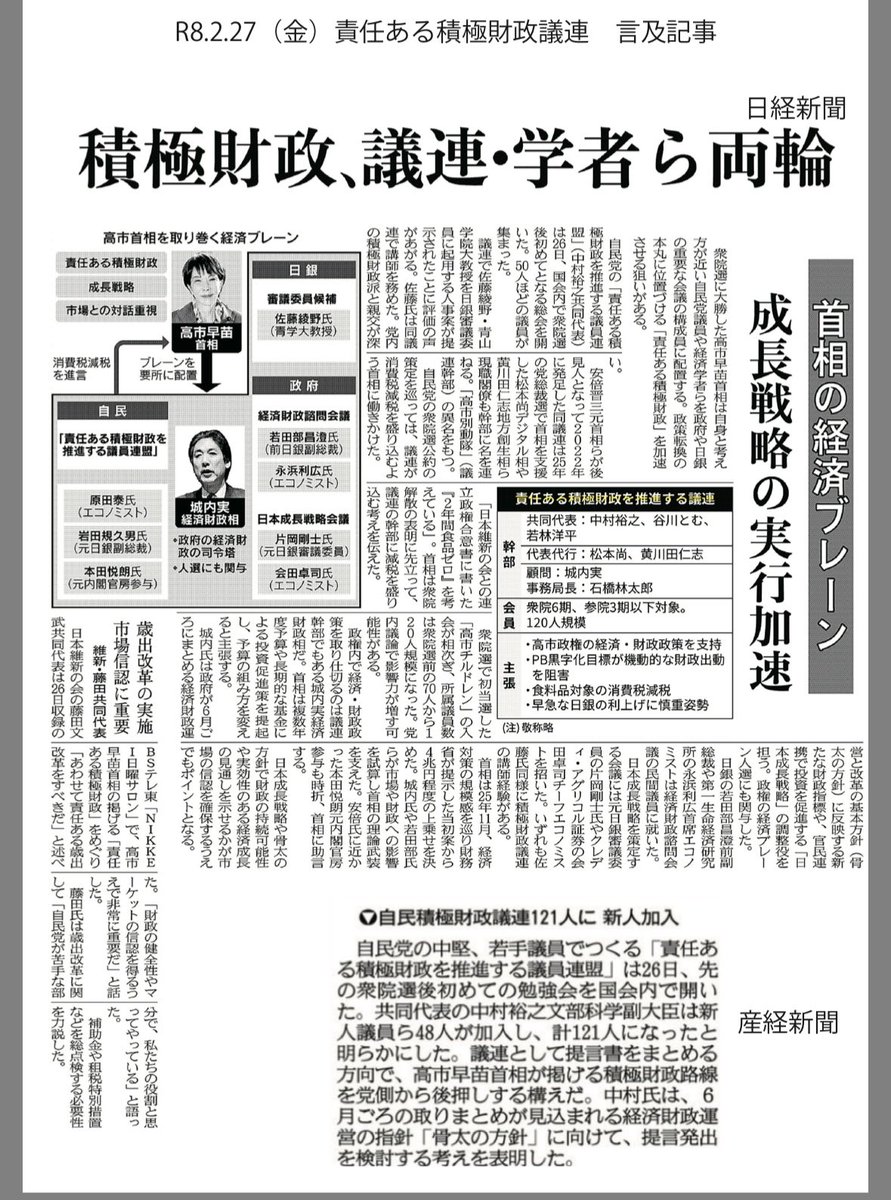 再び、#責任ある積極財政を推進する議員連盟 の共同代表を務めさせていただくことになりました。私のいない間、松本尚デジタル大臣には、大臣公務が非常にお忙しい中、共同代表を務めていただき、心より敬意と感謝申し上げます。