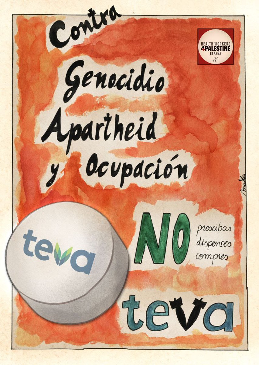 CabeceraMadrid's tweet photo. 🔊 CAMPAÑA ¿TEVA? NO, GRACIAS
La farmacéutica Teva financia activamente el genocidio palestino.
⛔ Infórmate, participa y comparte la campaña de boicot.

https://t.co/ewH44wJBlC
#tevanogracias https://t.co/tjO2TC78uV