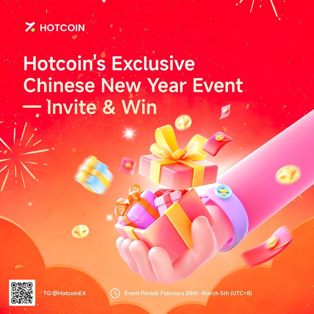 🧨Hotcoin's Exclusive Chinese New Year Event: Invite &amp; Win🎅

⏰ Event Duration: 2.26 - 3.5(UTC+8)

💸 Total Prize Pool: 100 USDT

🏆 Leaderboard Rewards
🥇 1st place: 20 USDT (at least 100 valid users)
🥈 2nd place: 15 USDT (at least 80 valid users)
🥉 3rd place: 10 USDT (at
