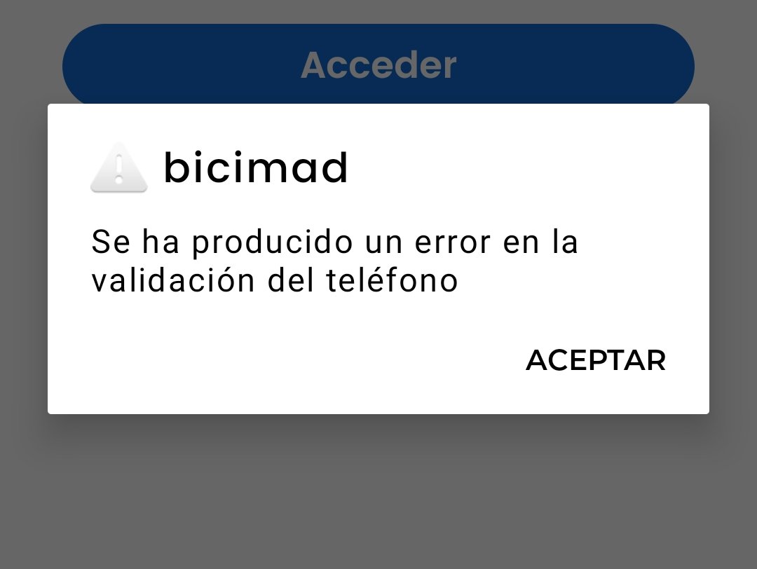 Jose_Ramon47's tweet photo. @bicimad @EMTmadrid @aytomadrid @bicimad @EMTmadrid @AytoMadrid No es "alta demanda", es un servicio inoperativo. A la falta total de bicis en Usera y Orcasitas (ver mapa: 0, 1, 2 bicis...) se suma ahora un error de validación en la app que impide hasta acceder.¿Cómo pretenden que usemos esto? #bicimad #Madrid https://t.co/TBYmRKFzwC
