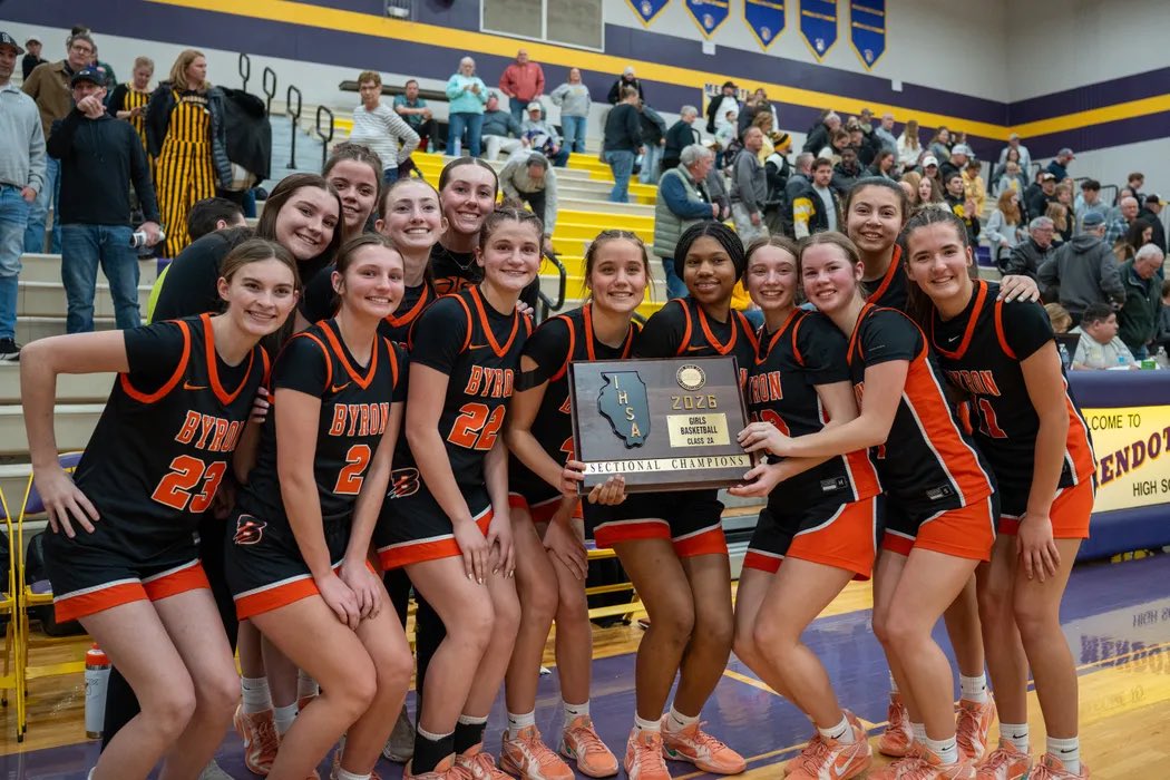 ByronLadyTigers's tweet photo. Lady Tigers pull out a sectional championship against Riverdale.  Next game Monday @ Wilmington 600 pm tip. https://t.co/cOGowGF5Zp