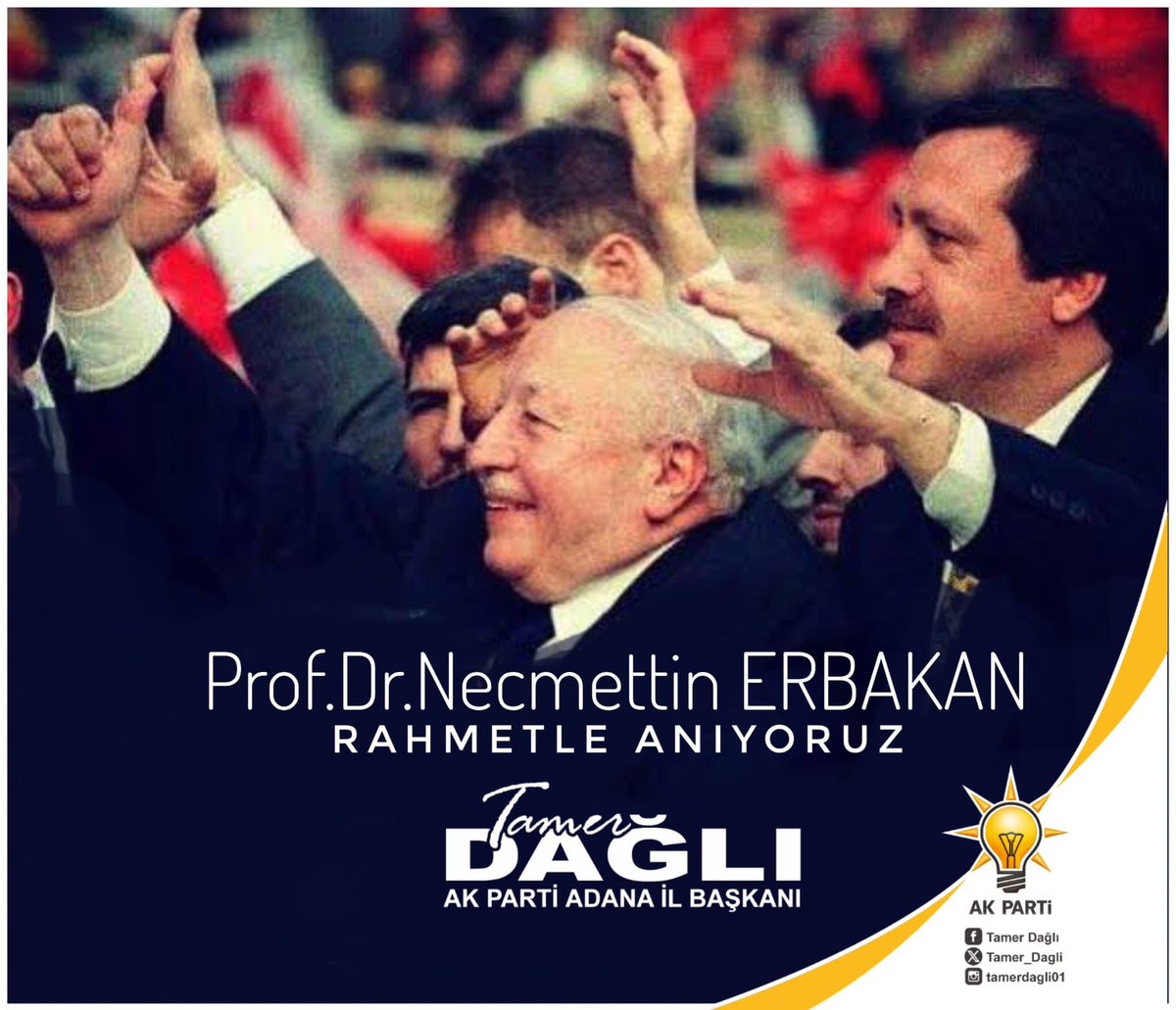 Milli Görüş hareketinin lideri, 54. Hükümetin Başbakanı merhum Prof. Dr. Necmettin Erbakan’ı vefatının yıl dönümünde rahmet ve saygıyla anıyorum.

Ömrünü milletimizin kalkınmasına, yerli ve milli sanayi hamlelerine, adalet ve ahlak temelli bir siyaset anlayışına adayan Erbakan