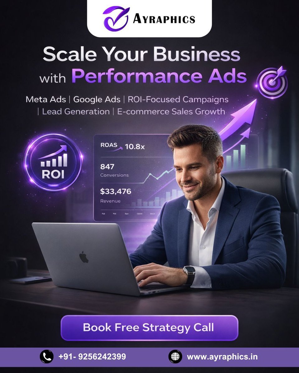 ayraphics's tweet photo. Stop running random ads.
Start running ads that generate real revenue.

At Ayraphics, we don’t chase clicks — we build ROI-focused performance campaigns that drive leads, sales, and measurable growth.

🌐 Visit: https://t.co/nyRRdowlFF

#Ayraphics #PerformanceMarketing #MetaAds https://t.co/wIbMNCzlsU