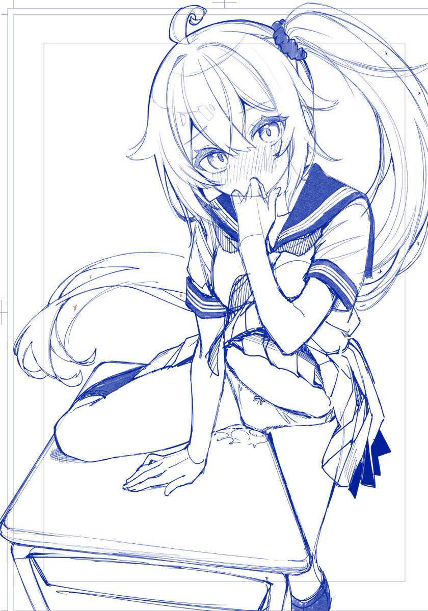 構図練ってたら角じゃなくなってきた・・・ヘリオナ? 