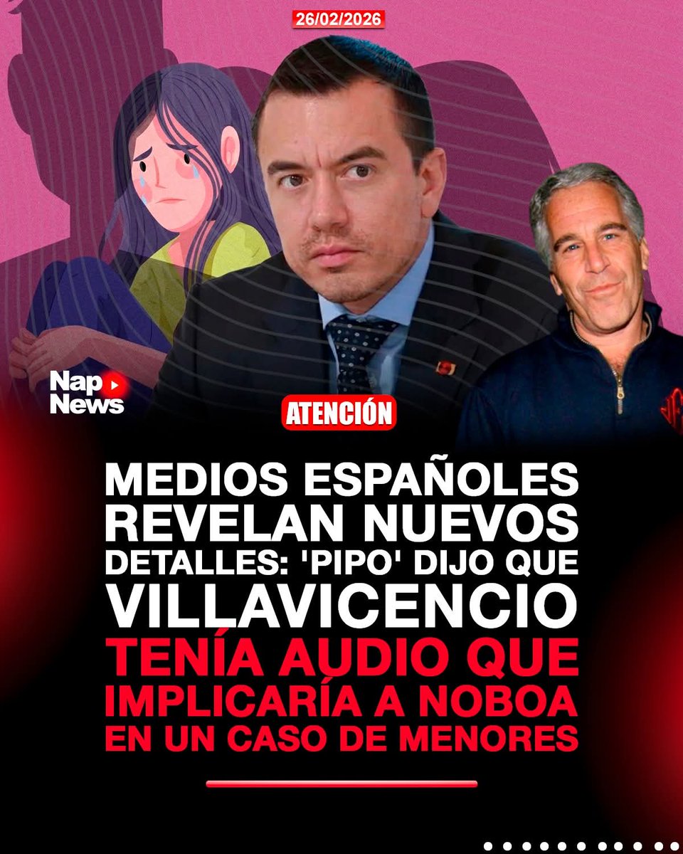 🆘NOBOA PEDÓFILO, DICE LA PRENSA ESPAÑOLA🆘🆘
#Morboso
Según El Heraldo de Aragón y El Periódico de Aragón, #WilmerChavarría, alias #Pipo, declaró a Fiscalía que, #FernandoVillavicencio, poseía audio que vincularía a #DanielNoboa con presunto caso de violación a menores.