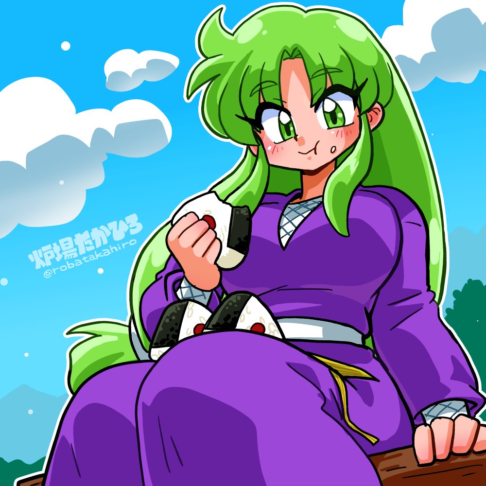 ヤエちゃんとサントハイム🍙 #今月描いた絵を晒そう