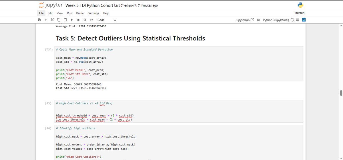 Ifedolapojoe's tweet photo. . Applied 5% shipping markup and ran full statistical analysis
. Identified above-average cost products and outliers
. Compared suppliers’ performance &amp; modeled profit with different margins
#TheDataImmersed
@TDataImmersed 
@DabereNnamani 
@ThePSF https://t.co/kqf2p2oai5
