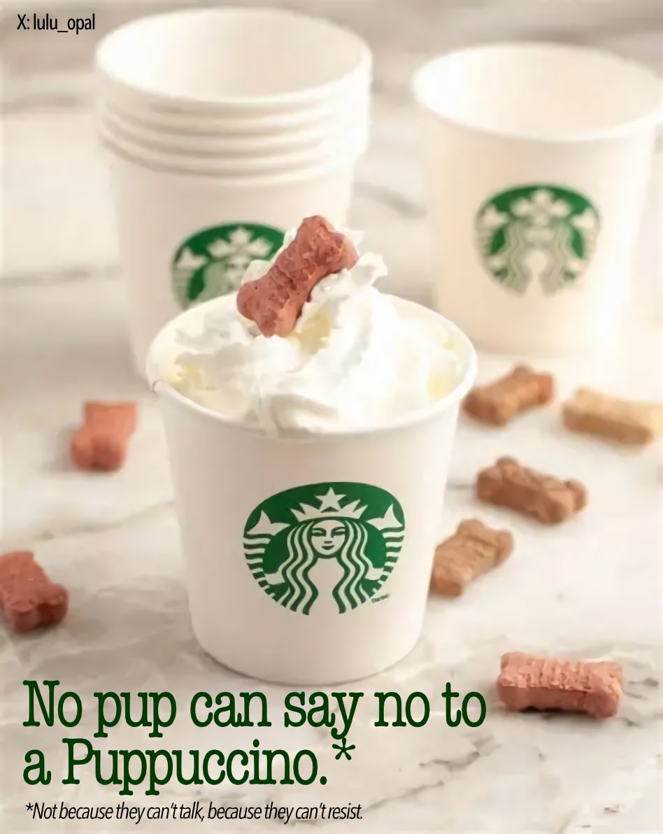 My poster for today to advertise #puppuccinos #puppuccino #ombles #oneminutebriefs <a href="/OneMinuteBriefs/">One Minute Briefs ⏱️</a> #starbucks <a href="/StarbucksUK/">Starbucks UK</a> <a href="/Starbucks/">Starbucks</a>