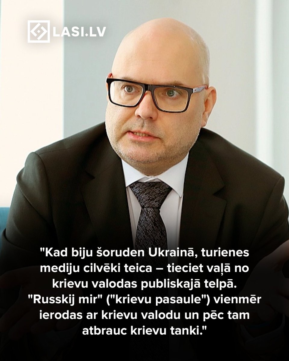 "Ja gribam būt droši, ka tanki neparādās, pēc iespējas jāmazina krievu valodas lietošana. Tā ir ģeržavas ideoloģija, ka krievu pasaules robežas iestiepjas tur, kur ir krievu valoda."

🔗 Saruna ar Nacionālās elektroniskās plašsaziņas līdzekļu padomes (NEPLP) priekšsēdētāju