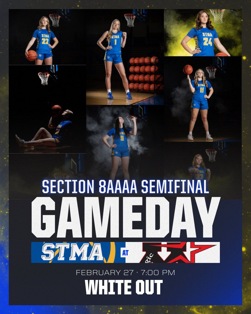 stmaknightsgbb's tweet photo. 🏀 GAMEDAY!! 🏀

‼️Section 8AAAA Semifinal‼️

🤍 WHITE OUT 🤍

🆚 #1 Monticello      
⏱️ 7 p.m. 
📍 Monticello  High School  
🎟️ https://t.co/6mEagUqsfE
📺 https://t.co/MVyEF3bTcY

⚪️ Wear white. 📣 Be loud. ⚡️ Bring the energy.

#value https://t.co/O82zBEmbJJ