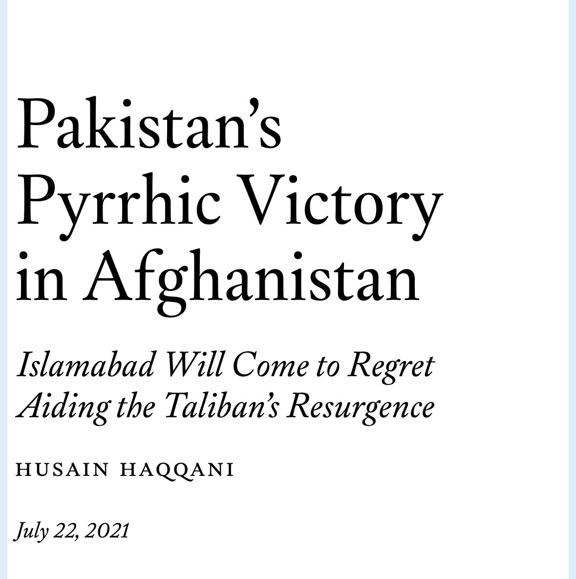 Husain Haqqani tweet media