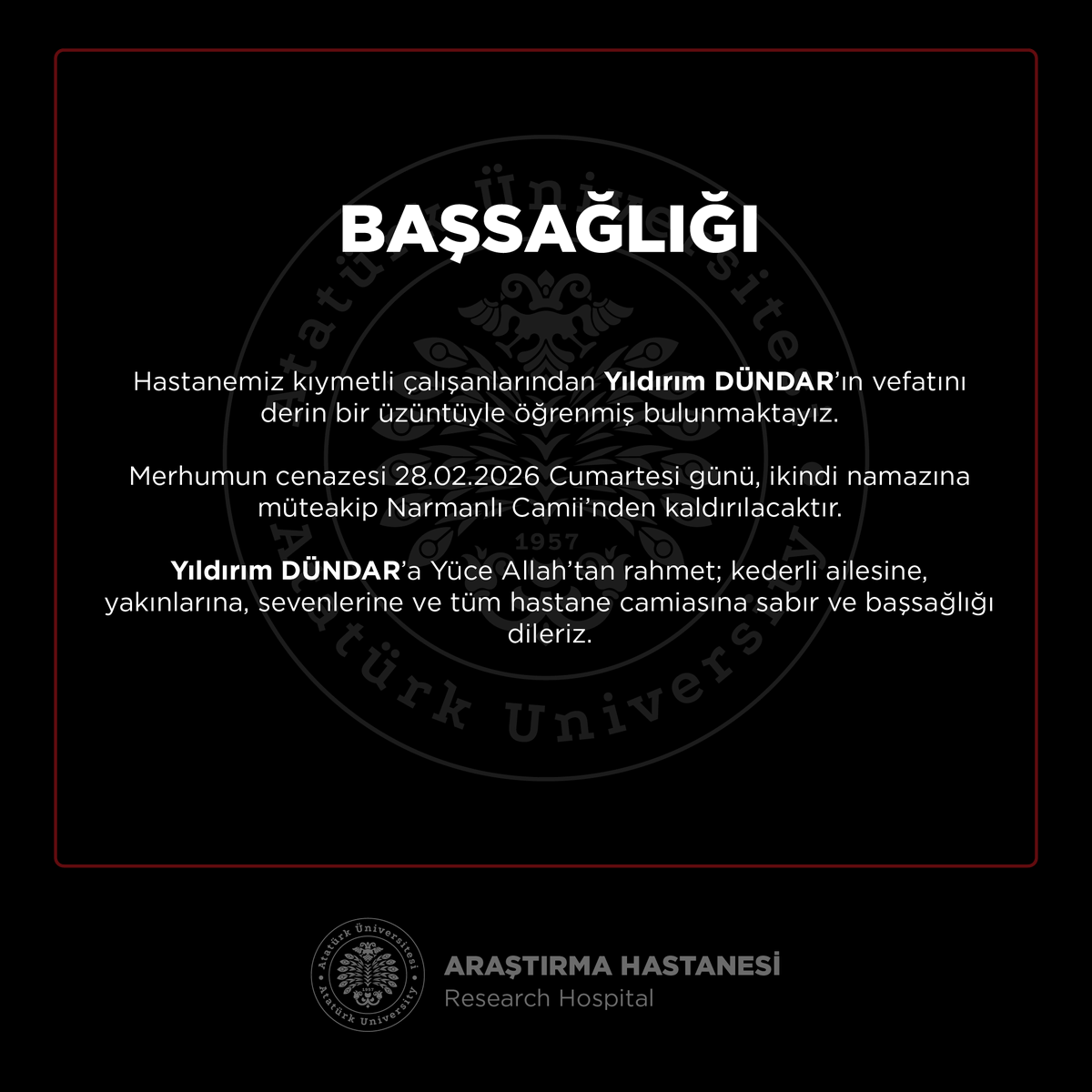 Atatürk Üniversitesi Araştırma Hastanesi (@ataunihastane) on Twitter photo 